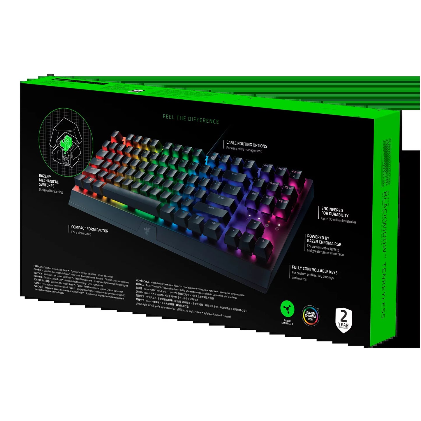 Blackwidow V3 Tenkeyless Compact Mechanical Gaming Keyboard - Green Switch